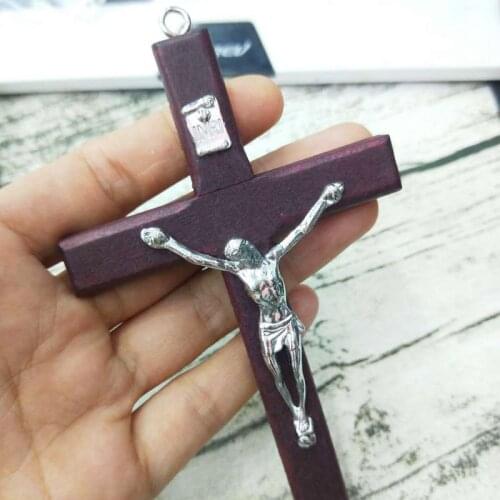 5x Wooden Christ Jesus Cross Suffering Statue Religious Prayer Crucifix Pendant T3LE