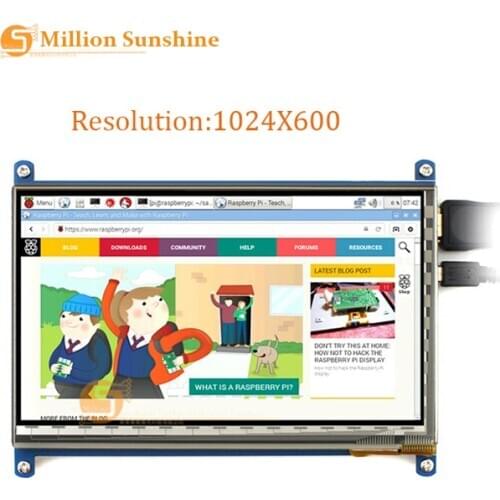 7 inch Raspberry pi 2/3 LCD display touch screen 7inch 1024X600 HDMI LCD (B) free shipping