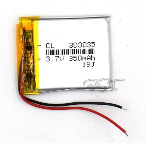 3.7V 350mAh Li-Po li ion Rechargeable Battery 303035 Lithium Polymer cells For Mp3 MP4 MP5 GPS PSP mobile bluetooth