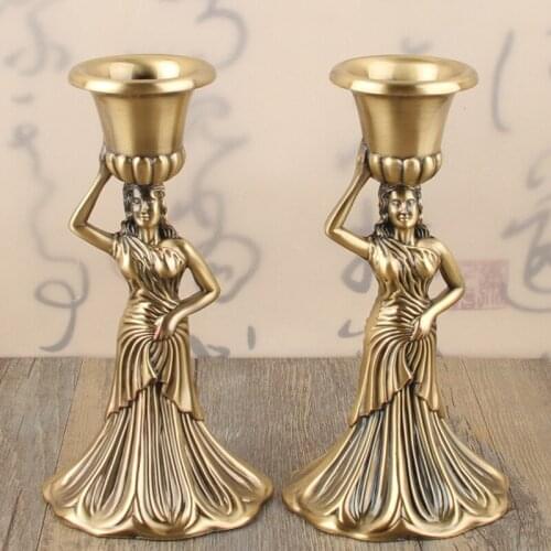 American Modern Candlestick Luxury Golden Ornaments Dining Table Dinner Candlestick Romantic Bougeoir Home Decoration ED50ZT