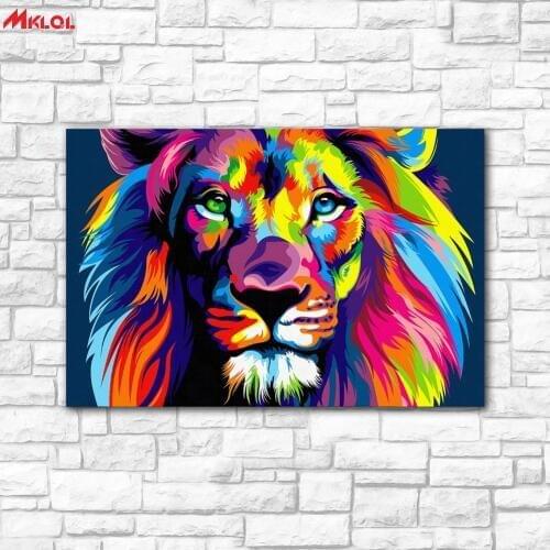 Large Wall Art, lion ,Restaurant study Bedroom Decor Wall oil Painting Print Nice wall picture for living room no frame colour