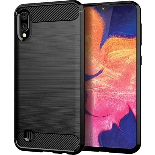For Samsung Galaxy A10 Case Luxury Carbon Fiber Skin Soft Silicone Cover Case For Samsung A10 A 10 SamsungA10 Phone Cases