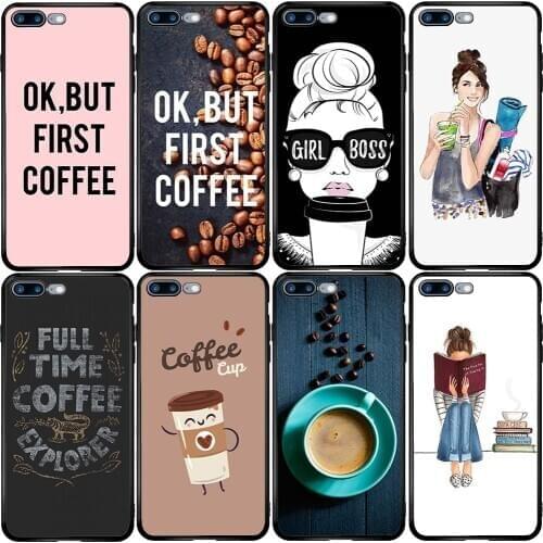 Cover Case for Xiaomi Redmi Note 10 9 9S 9A 8 8T 7 6 7A 6A 5A 5 A1 A2 A3 Pro Max Plus Ok But First Coffee Book