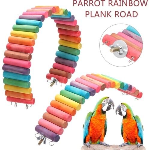 1pc Pet Ladder Bridge Colorful Wooden Pet Supplies Ladder Bridge Stair For Gerbil Hamster Parrot Rodent Rat Toys