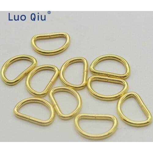Luo Qiu 400pcs 12mm gold color D Shaped buckle Sewing Accessories DIY Webbing connect buckles Hand-made materials