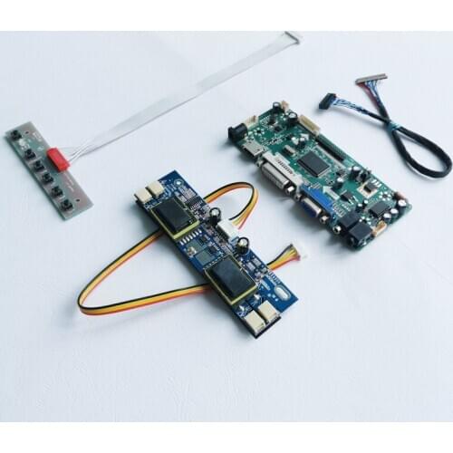 For M150X2 M150X3 LVDS 20Pins VGA+DVI 1024*768 15" LCD monitor panel keyboard 4CCFL M.NT68676 screen controller board kit