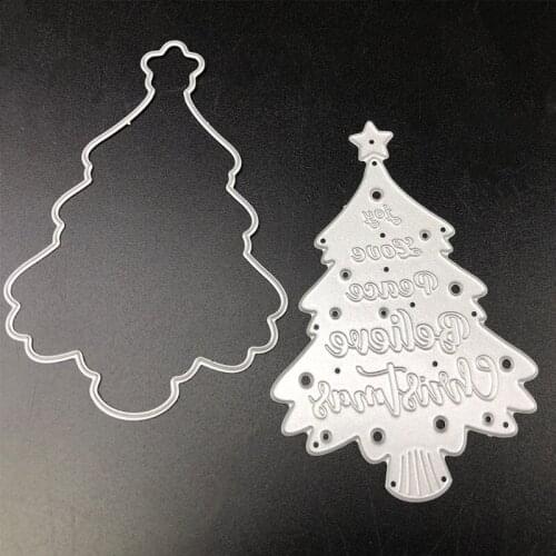 DIY Christmas Tree Printing Carbon Steel Mould, Clear Stamp Embossing Mold for Paper Card and Craft Gift Making