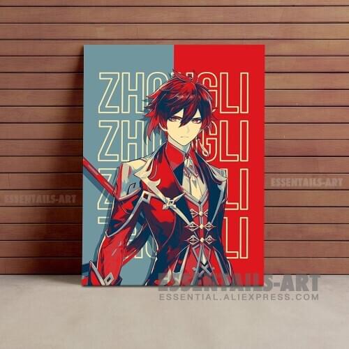 Zhongli Genshin Impact Canvas Wall Art Painting Decor Pictures Bedroom Study studio print Living kid Room Home Decoration Prints