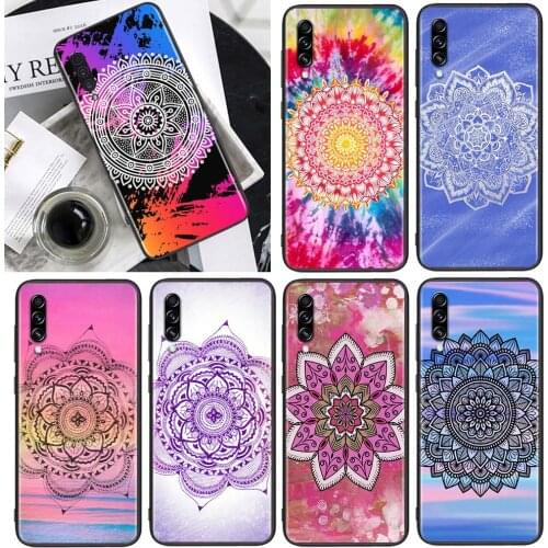 Indian Mandala Yoga for Samsung Galaxy A90 A80 A70 A60 A50 A40 M30 A20E A2Core A10S A10E Soft Black Phone Case