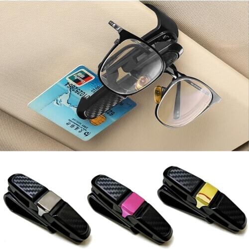 Carbon Fiber Spectacle Frame Car Glasses Double-ended Clip Built-in Sponge 360 Degree Rotation B99