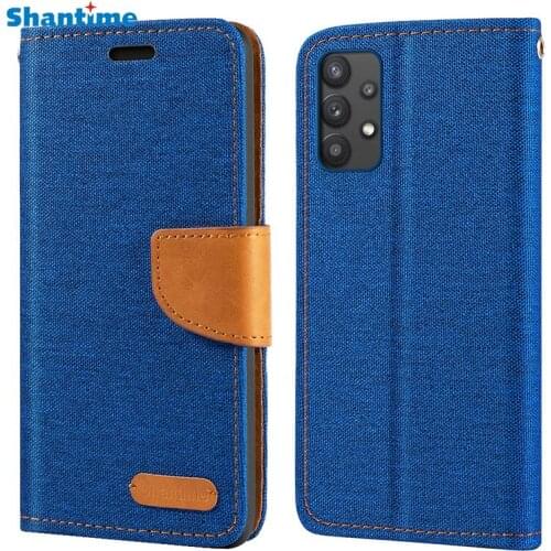 Oxford Leather Wallet Case For Samsung Galaxy M32 5G With TPU Soft Back Cover Magnet Flip Case For Samsung Galaxy M32 5G