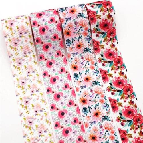 New 1-1/2 38mm flower ribbon 10 yard DIY handmade materials for Christmas/New Year/cake decoration grosgrain