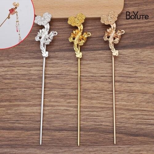 BoYuTe (10 Pieces/Lot) 19*48.5MM Alloy Wishful Hair Stick Materials Handmade Diy Jewelry Accessories Wholesale