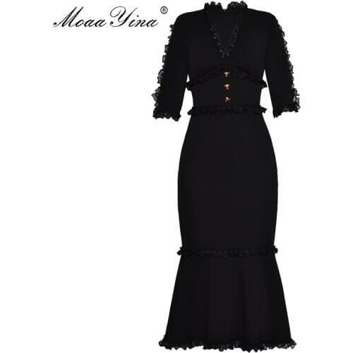 Летние платья на пуговицах MoaaYina China At AliExpress