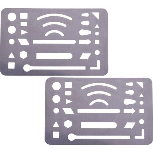 XRHYY 2-Pieces Stainless Steel Erasing Shield Letter Craft Drawing Drafting Tool Shield