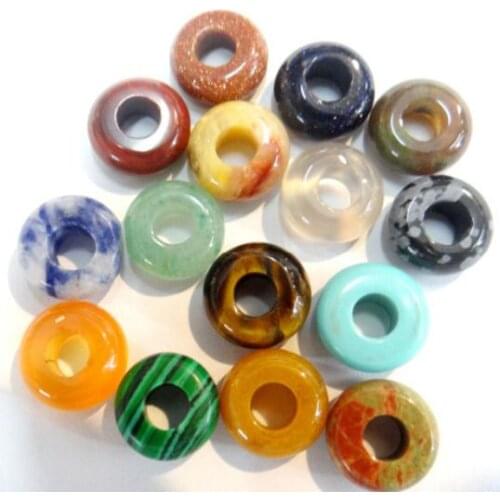 Natural Stone 10*4mm Quartz Crystal Round Shape Big Hole bead pendant For Jewelry making necklace Bracelets 10pc wholesale