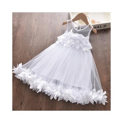1Y-6Y Children Girls Flower Wedding Dress Pink Princess tutu Girls Birthday Party Childrens Day Gift