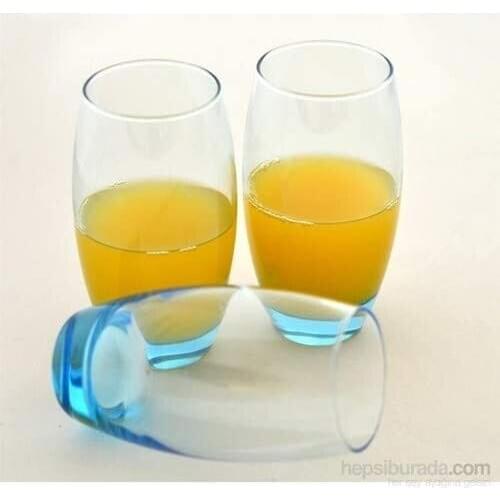 Paşabahçe 3-Piece Barrel Blue Beverage Glass