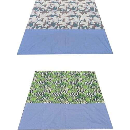 Portable Beach Blanket with 4 Stakes and Carabiner Sandproof Sandfree Camping Hiking Mat Lightweight Waterproof