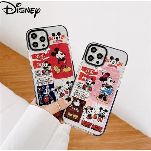 Disney Mickey Minnie for IPhone 7/8P/X/XR/XS/XSMAX/11/12Pro Cartoon Personality Creative Transparent Mobile Phone Case