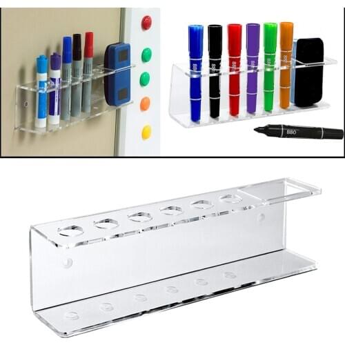 Clear Marker Pens Holder for Whiteboards, Wall Mount Dry Eraser Organizer