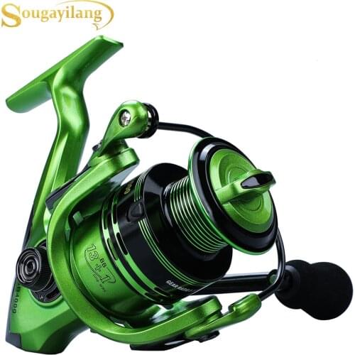 Sougayilang Spinning Fishing Reel 13+1BB 1000-5000 Series Fishing Coil Wheel Saltwater Reel for Bass Pike Fishing Pole De Pesca