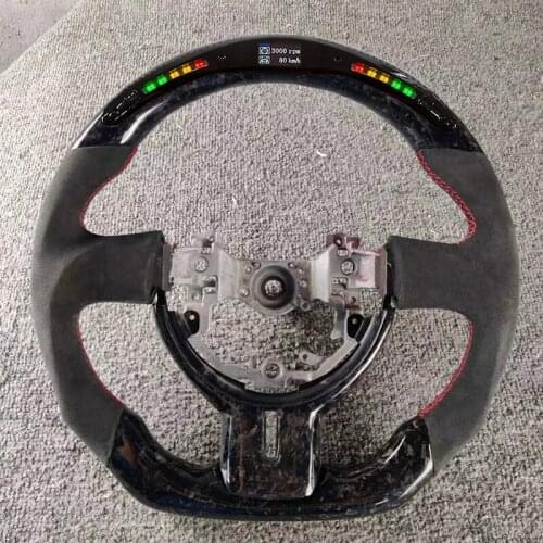 LED Racing Refit Carbon fiber Leather steering wheel For SUBARU BRZ Toyota 86