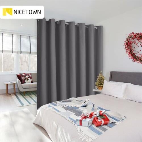 Home Decoration Room Divider Grommet Top Thermal Insulated Extra Wide Solid Blackout Curtain Drape for Patio door 1 Panel