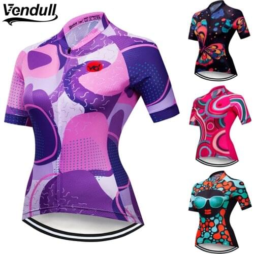 VENDULL Short Sleeve Cycling Jerseys 2021 Women Racing Bicycle Clothes Wear Ropa Ciclismo Cycling Clothing Summer Pro Bike Shirt