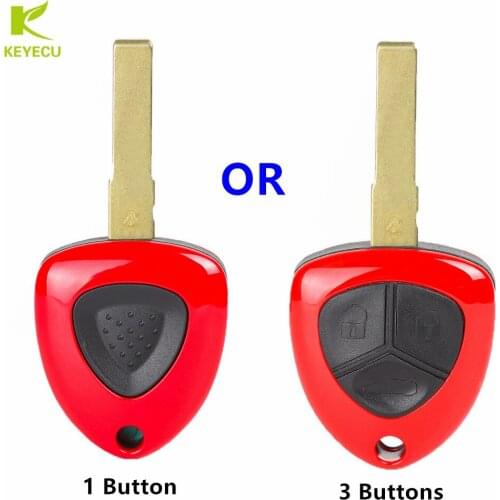 KEYECU Replacement New Uncut Remote Key Shell Case Fob 1 /3 Button for Ferrari 458, NO LOGO