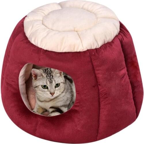 Winter Warm Dog House Pet Nest Cat Sleeping Bag Deep Sleep Semi-Closed Cat Tent Cat Bed Small Medium Kennel Cat Pets Home Cave