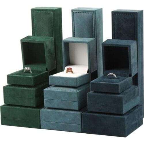 1pcs bule /green Ring Box Necklace Packaging Organizer Jewelry Packaging Gift Box Earring Holder Necklace Organizer