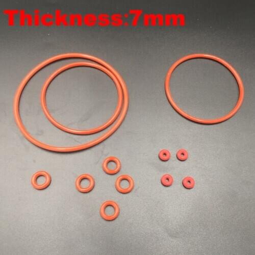 3pcs 125x7 125*7 128x7 128*7 132x7 132*7 136x7 136*7 (ID*Thickness) Food Grade Red Silicone Rubber Oil Seal O Ring O-Ring Gasket