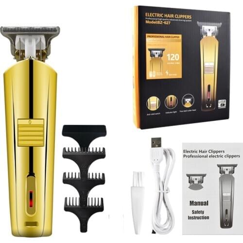 Cordless electric hair trimmer rechargeable hair clipper haircut machine beard trimmer hair cutter oil head white engraving