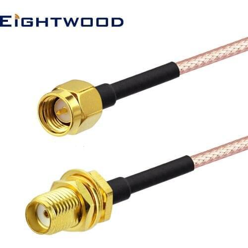 Eightwood SMA Cable Female to Male Straight Bulkhead Jack to Straight Plug RG316 Coaxial 30cm Pigtail Customizable Jumper
