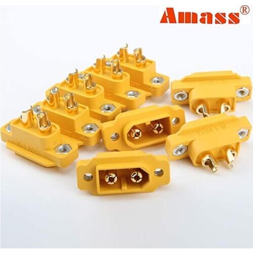 AMASS XT60E-M Mountable XT60 Male Plug Connector 4.23g For Racing Models Multicopter Fixed Board DIY Spare Part