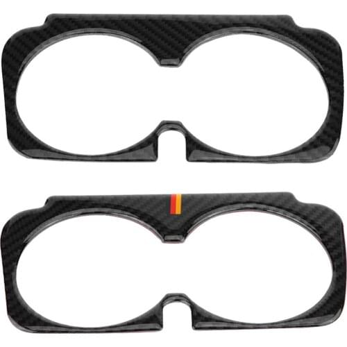 Car Cup Holder Frame Trim Sticker for Mercedes Benz C Class W205 C180 C300 GLC Carbon Fiber