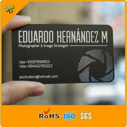 Free sample!!! Customized matt black metal business card