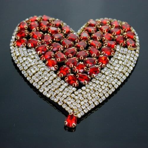 Large Bead On Applique Love Heart Embroidery Patch For Clothing Cute Motif Iron On Patches DIY Badge Garment Decoration