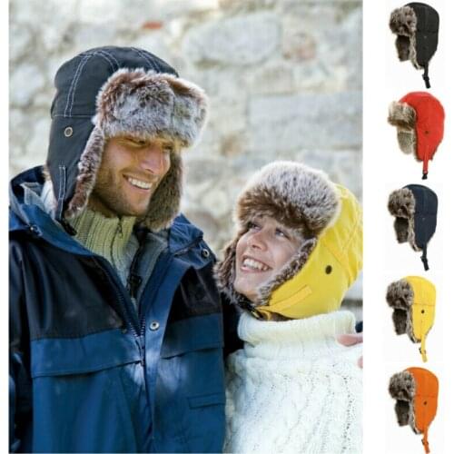 2019 Brand New Unisex Trapper Bomber Warm Russian Trooper EAR FLAPS Winter Ski Hat Men Women Cap New Bomber Hats