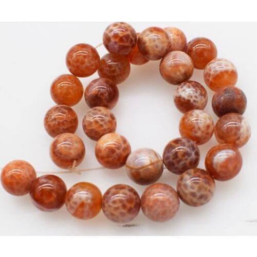 Loose beads red fire paring agate round 14mm 15" for DIY jewelry making FPPJ wholesale beads nature gem stone