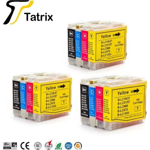 Tatrix LC10 LC37 LC51 LC57 LC960 LC970 LC1000 Ink Cartridge For Brother DCP-130C 135C 150C 153C 155C 157C MFC-235C/240C/260C etc