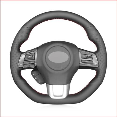 Black PU Artificial Leather DIY Car Steering Wheel Cover for Subaru WRX (STI) 2015-2019 Levorg 2015-2019