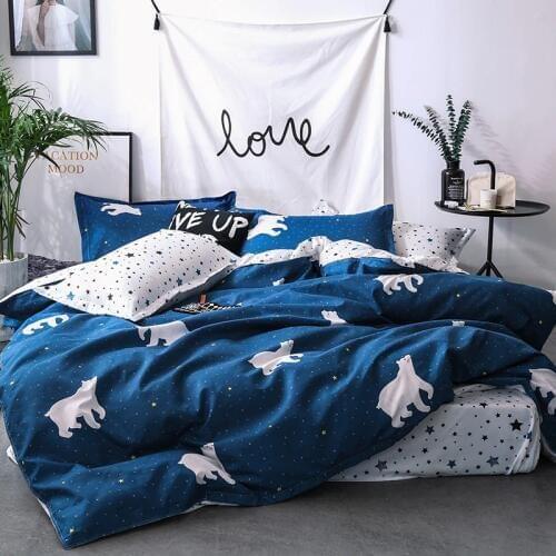 Home Textile Cartoon Polar bear Bedding Sets Childrens Bedroom Bed Linen Duvet Cover Bed Sheet Pillowcase Twin Queen King Size