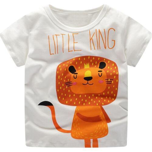 Jumping Meters Boys Top Printed Lion Shirt Baby Tees Summer Clothes Cartoon Kids Tshirts For Boys Clothing Children Short Sleeve