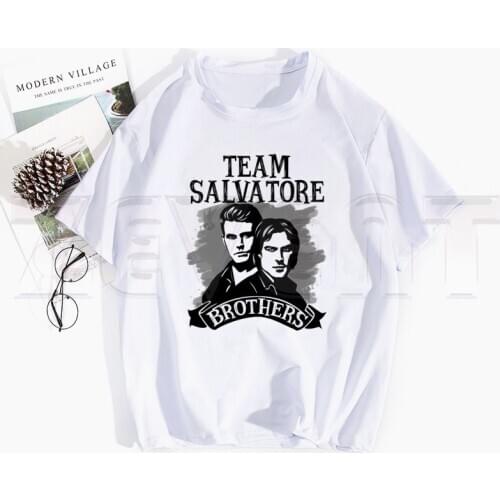 Damon Salvatore The Vampire Diaries Chronicles Vampiricas Printed T Shirts Spring Tops Tee Men Women Short Sleeve Casual T Shirt