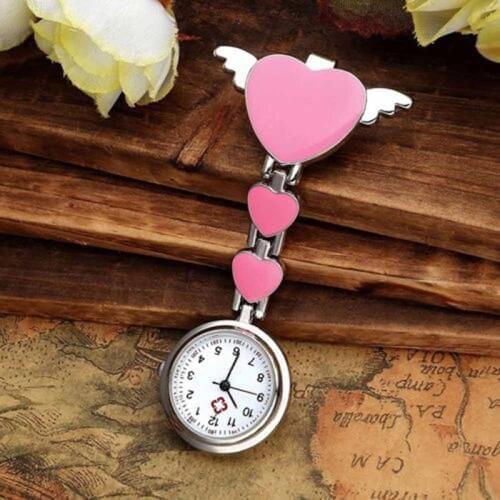 Nurse Pocket Watches Round Dial Quartz Angel Band Brooch Doctor Hanging Watches LXH