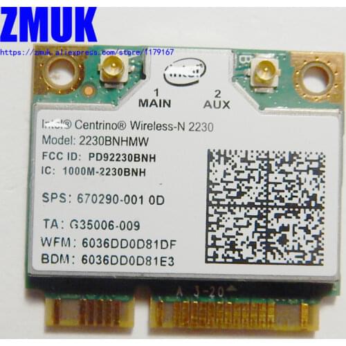 Int Centrino Wireless-N 2230 Wireless-N + Bt4.0 WiFi Card 2230bnhmw For 4340s 4441s 4740s M6 G6 g4-2207TU Series , 670290-001