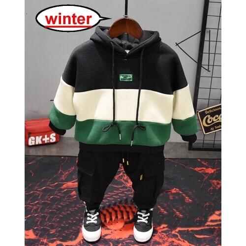 Children Clothing Set Babys Sets Winter Kids Thick Hoodies + Pants 2pcs Sports Suit 2-6T Boys Girls Suits Cotton Child Clothes