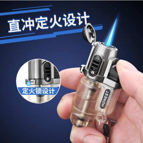 Honest Mini Small Spray Gun Direct Lighter Genuine Inflatable Fixed Fire Mens Portable Personality Gas Windproof Lighter